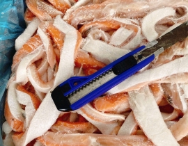 LƯỜN CÁ HỒI 1-3 CM THÙNG 20KG